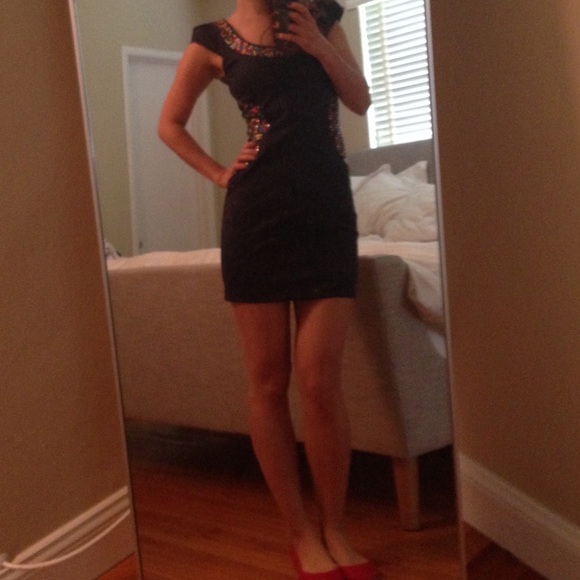 Metallic Blue Rhinestone Korean Dress - Picture 5 of 5